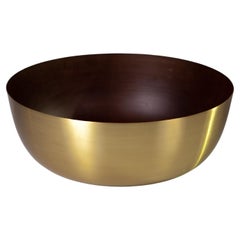 Handmade Artisanal Brass Centerpiece Bowl with Natural Patina, in Stock