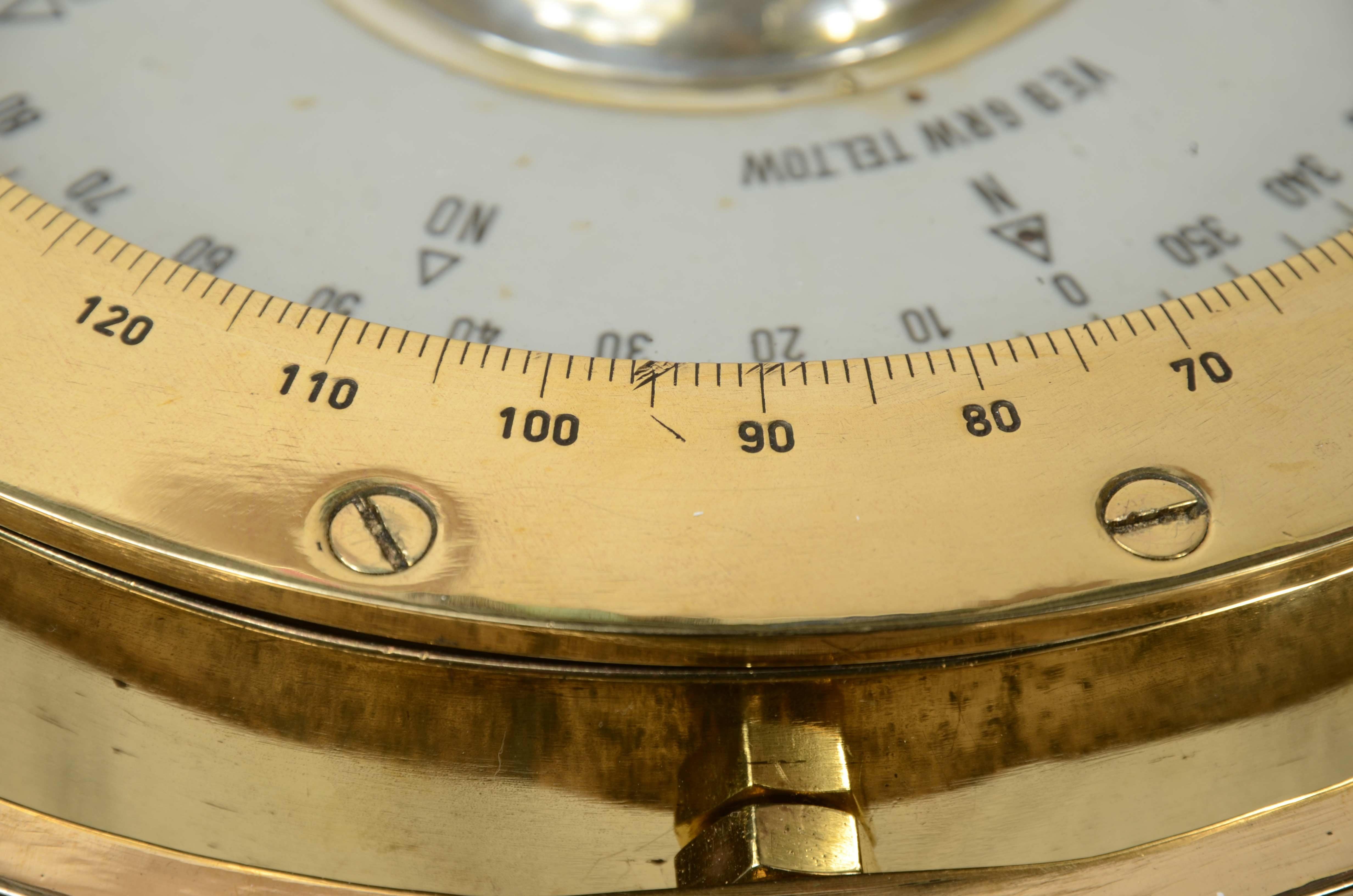 Large brass nautical magnetic compass  WEB GRV TELTOW  62/274 Germany 1940 4