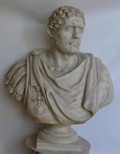 Grande Busto Caracalla scolpito su bellissimo marmo bianco (made in italy)