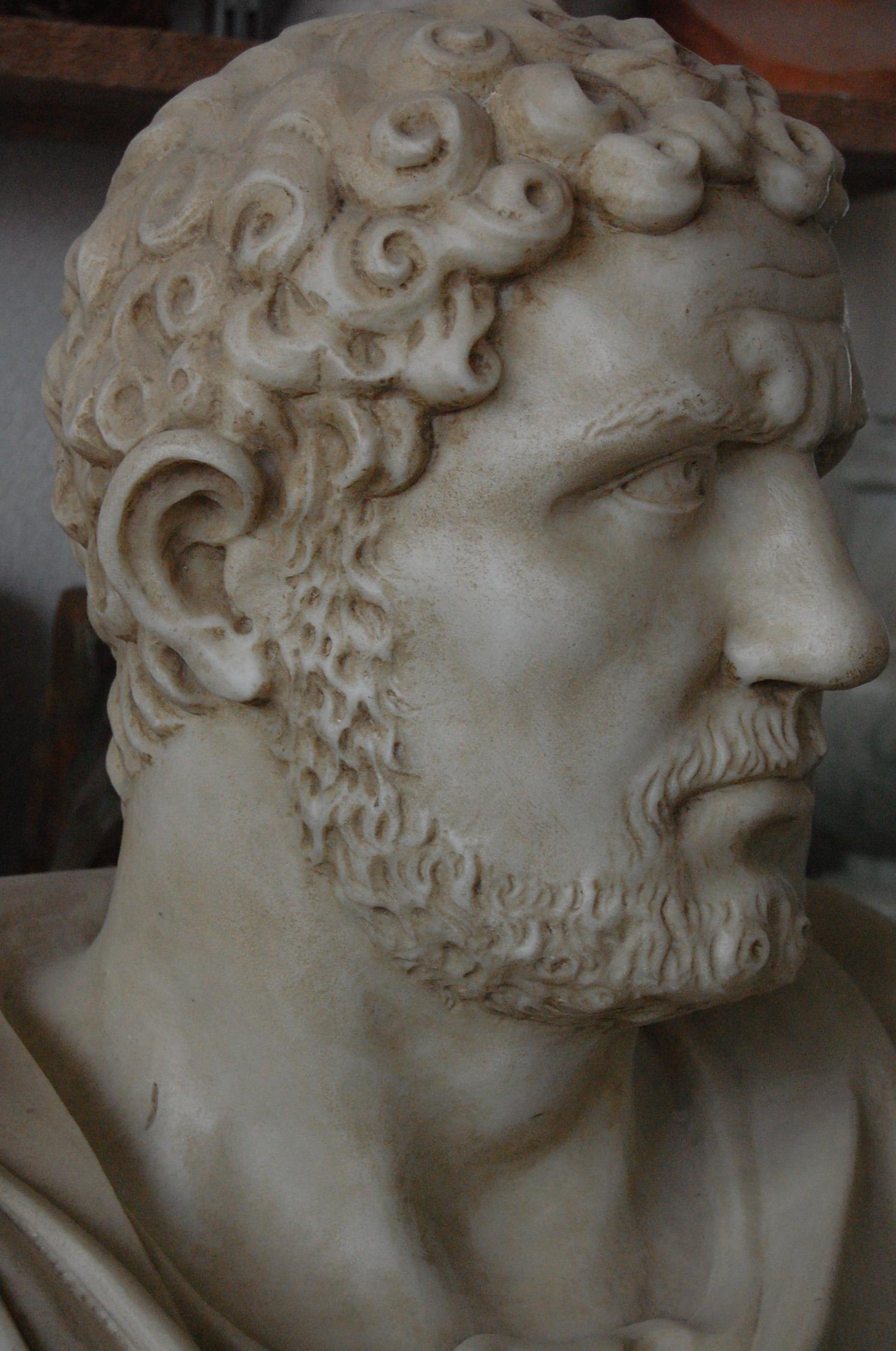 Marble Grande Busto Caracalla scolpito su bellissimo marmo bianco (made in italy) For Sale