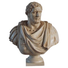 Grande Busto Caracalla scolpito su bellissimo marmo bianco (fabricé en Italie)