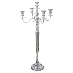 Large floor candelabra, five-lumen metal torchiere, Louis XVI style