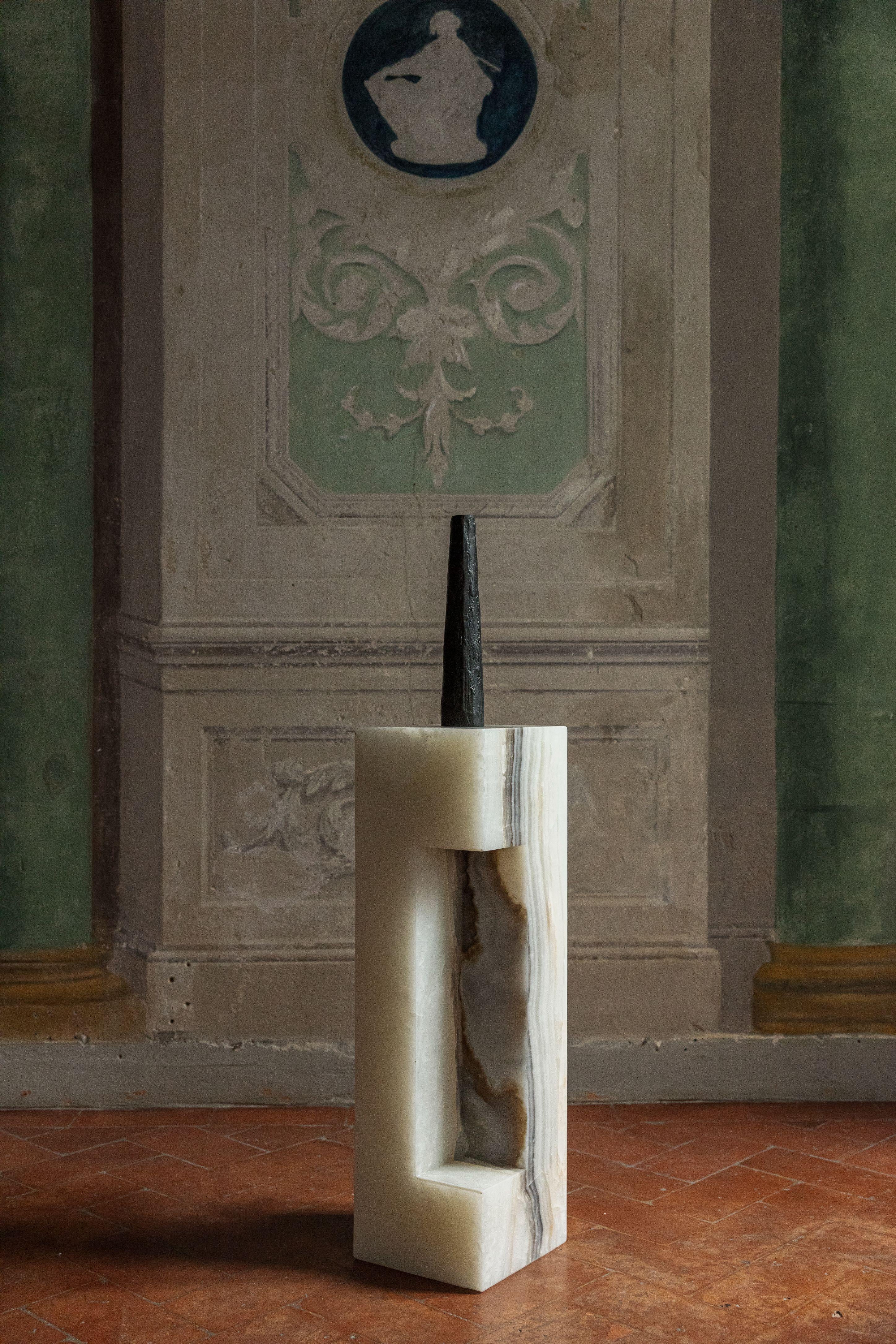 Grande candle pillar by Rick Owens
2015
Dimensions: L 7.5 x W 7.5 x H 41 cm
Materials: Bronze
Weight: 3.4 kg

Available in Black finish or Nitrate (Dark Brown) finish, please contact us.

Rick Owens is a California-born fashion and furniture has