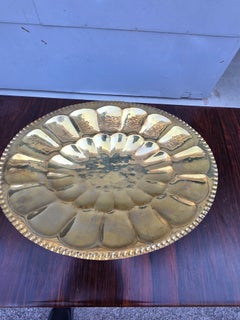 Gran cuenco oval de latón grabado a mano 1960 Italia