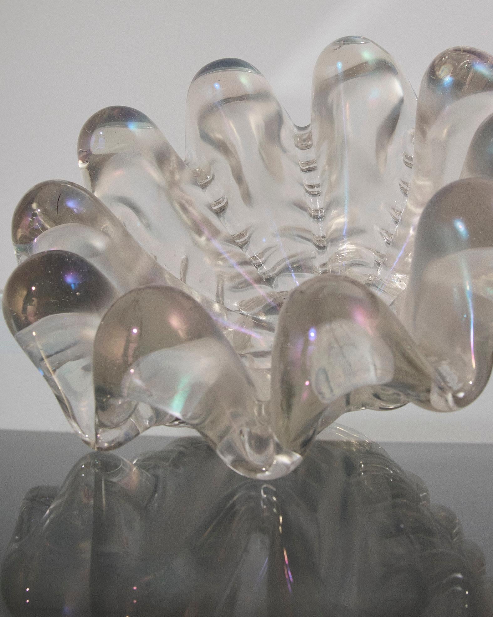 Grand coquillage nervuré en verre de Murano, Barovier&Toso, Italie en vente 3