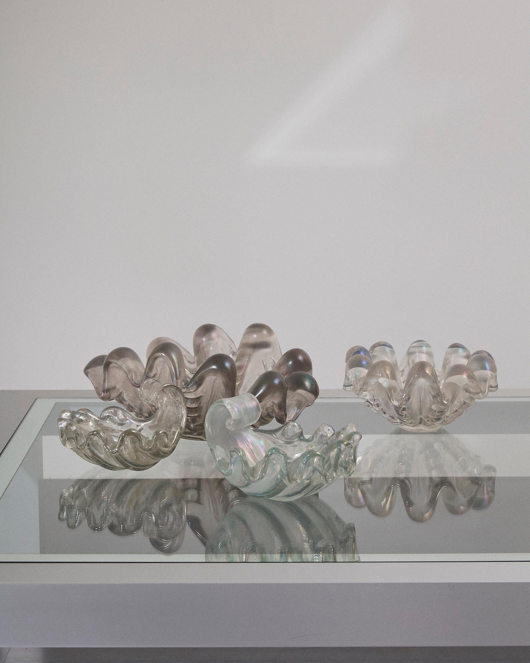 Grand coquillage nervuré en verre de Murano, Barovier&Toso, Italie en vente 5