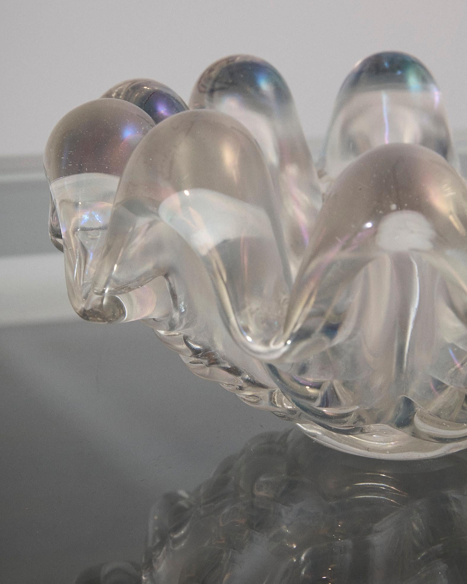 Grand coquillage nervuré en verre de Murano, Barovier&Toso, Italie Bon état - En vente à Milano, Lombardia