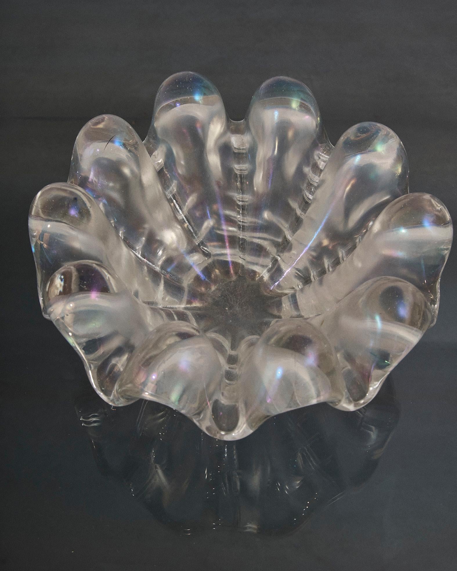 Mid-20th Century Grand coquillage nervuré en verre de Murano, Barovier&Toso, Italie en vente