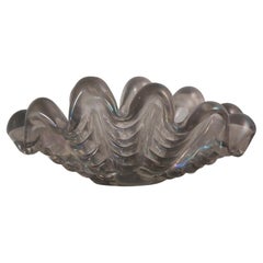 Grand coquillage nervuré en verre de Murano, Barovier&Toso, Italie