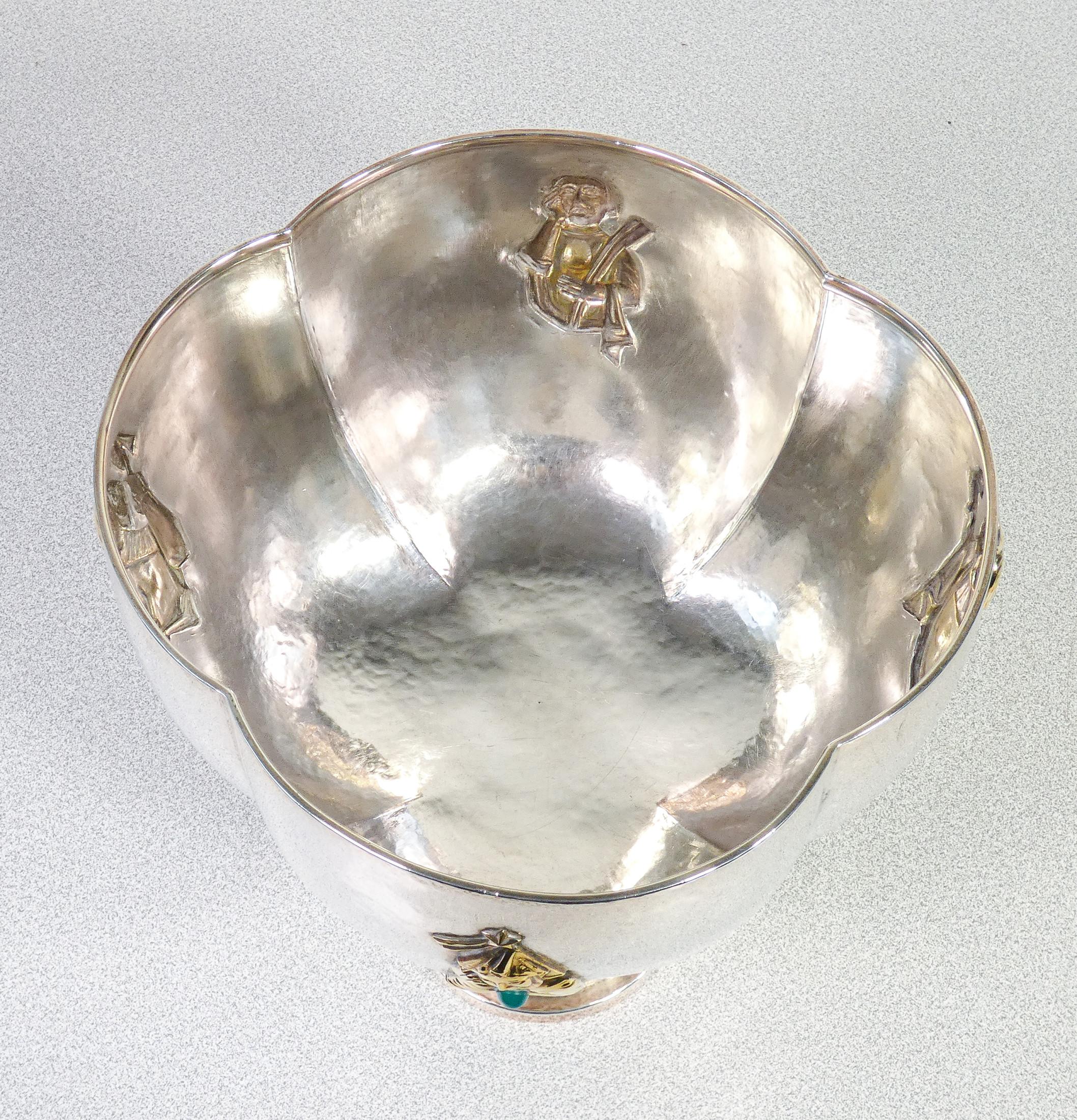 Grande Coppa, Vaso Centrotavola in Argento 925, Francia, Novecento 2
