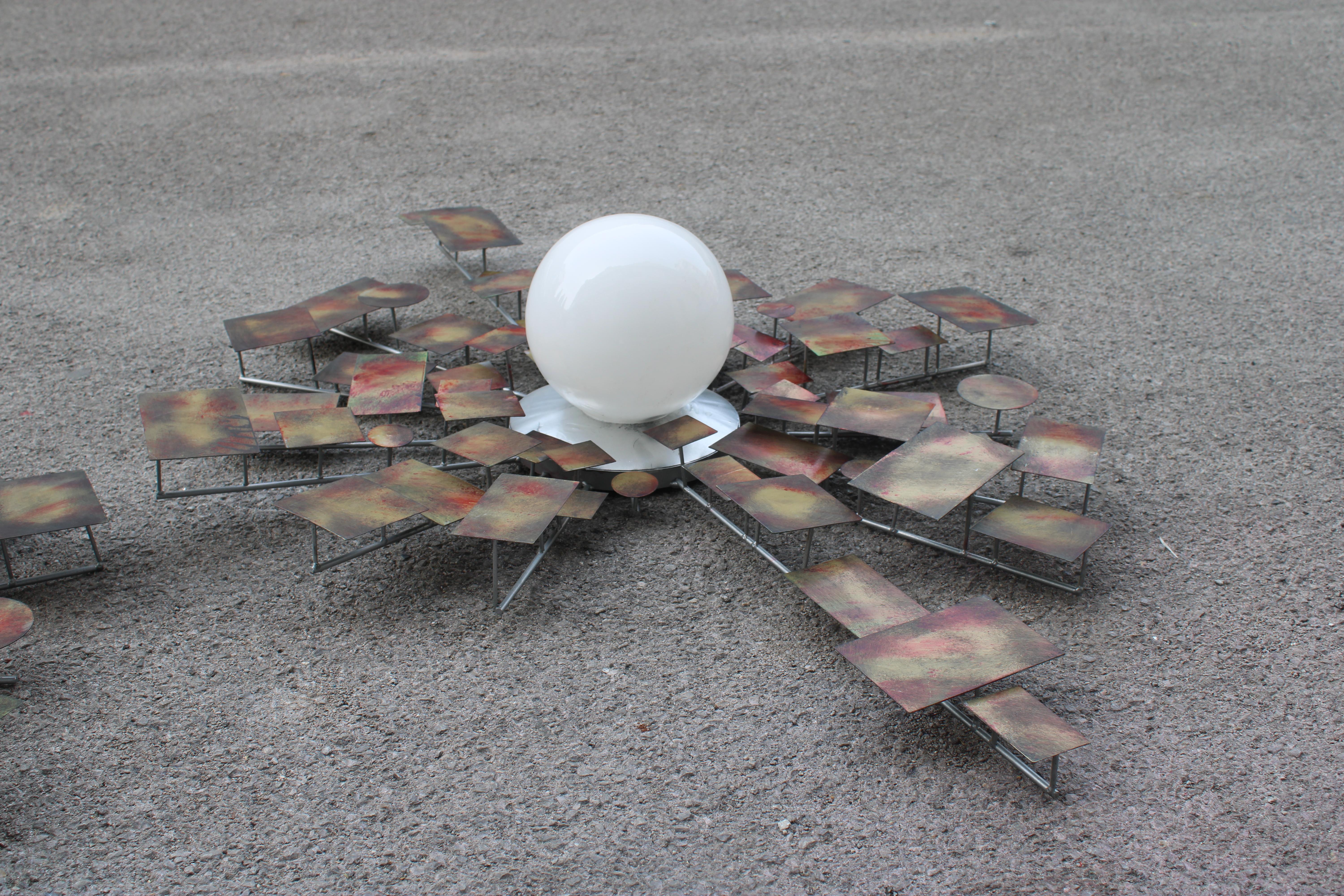 Grande Coppia di lampade da Muro Sputnik in Metallo  Colorato Italia 1990 en vente 8