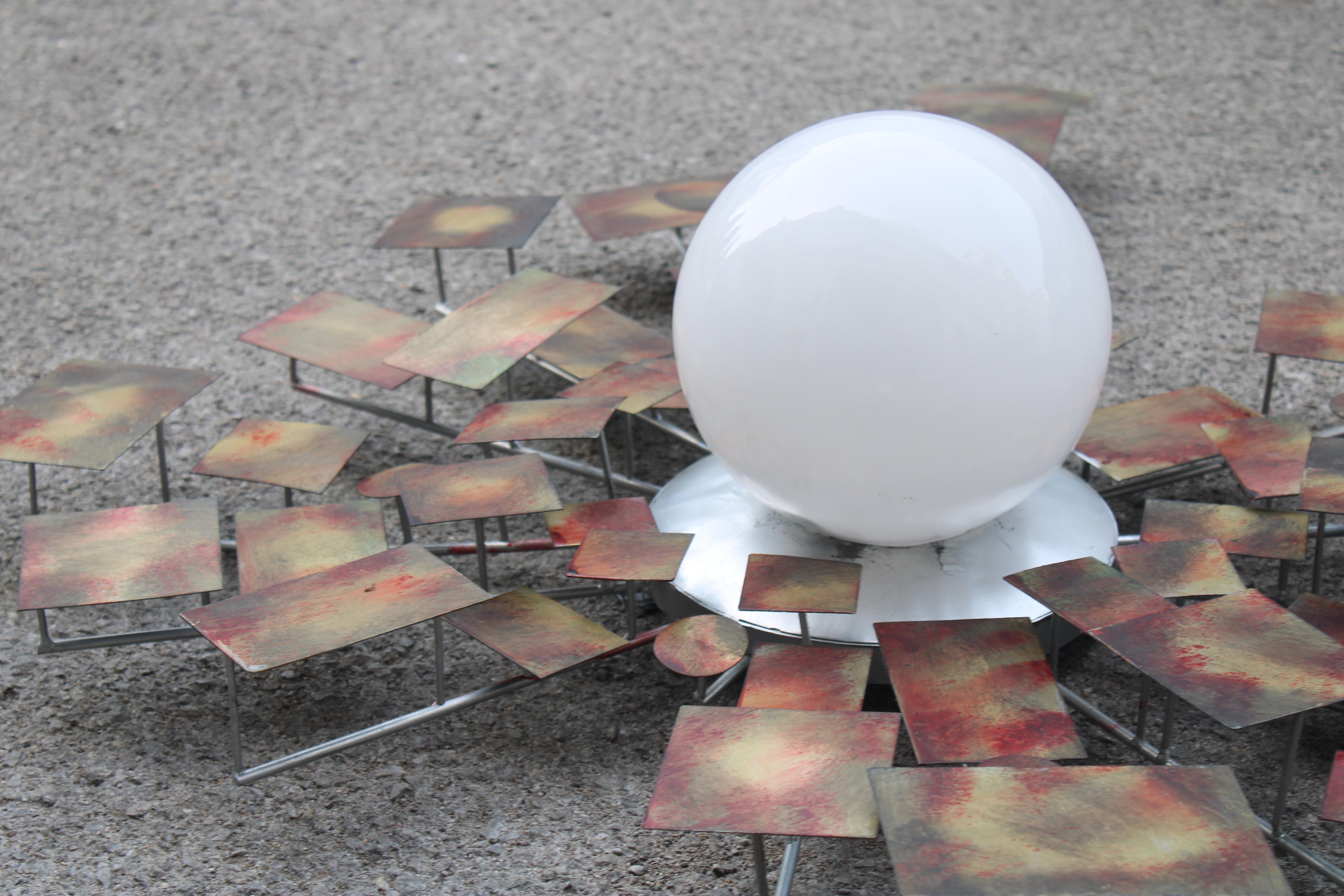 Grande Coppia di lampade da Muro Sputnik in Metallo  Colorato Italia 1990 en vente 12