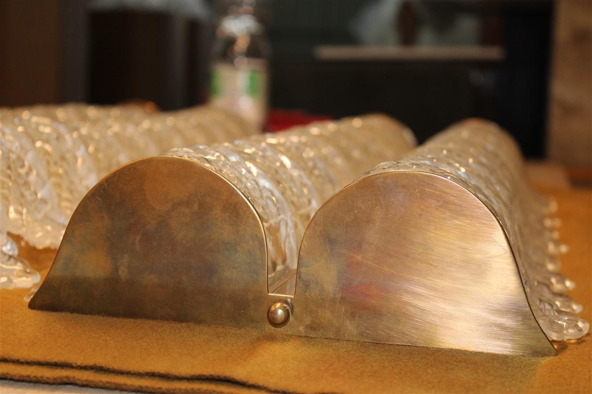 Grande Coppia di Lampade da Parete Barovier vetro di Murano e Ottone 1950 in vendita 6