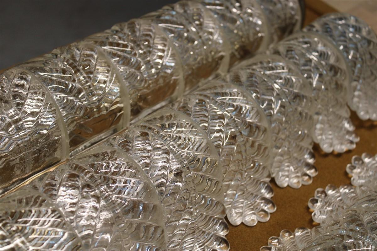 Grande Coppia di Lampade da Parete Barovier vetro di Murano e Ottone 1950 in vendita 7