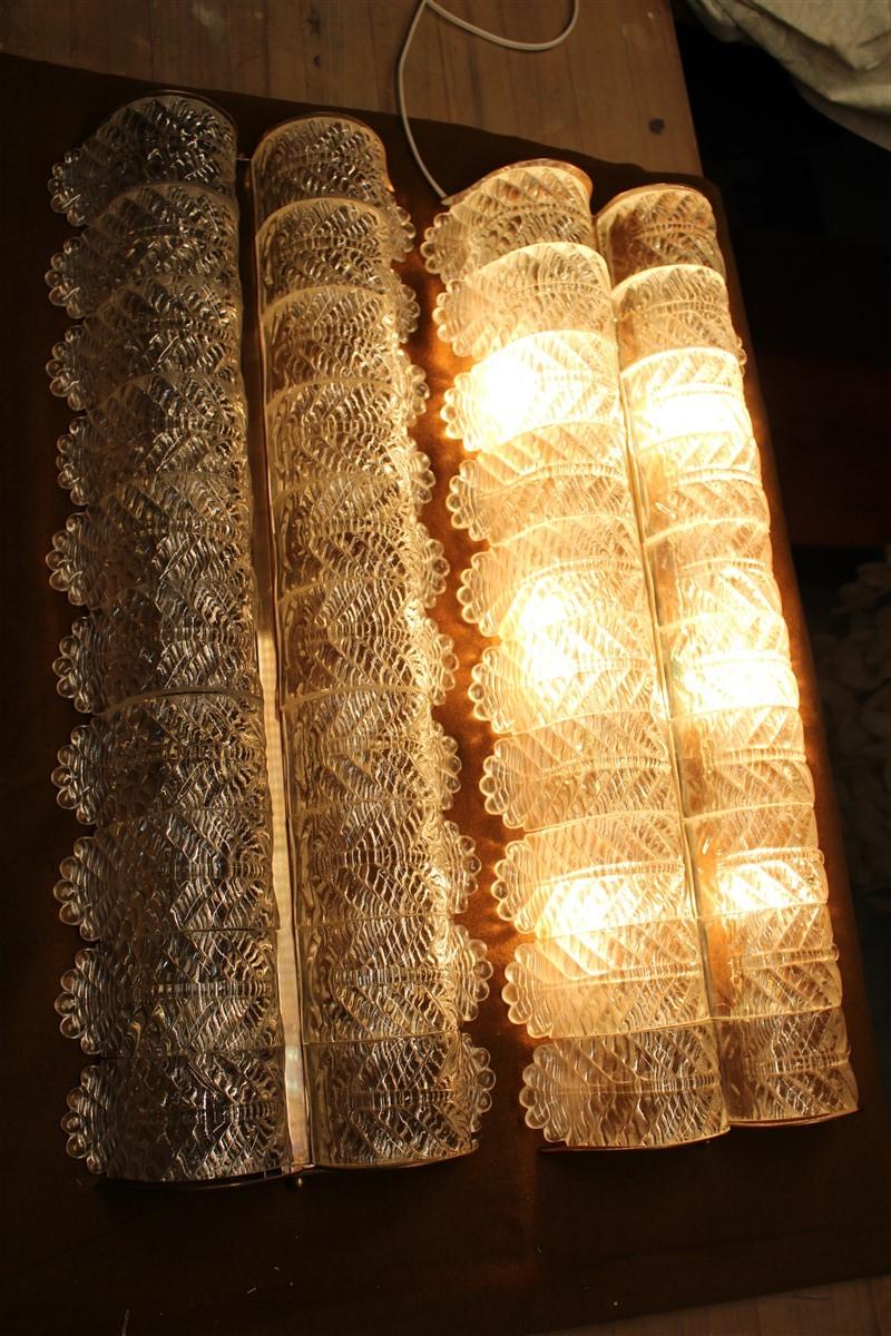 Grande Coppia di Lampade da Parete Barovier vetro di Murano e Ottone 1950 In condizioni buone in vendita a Palermo, Sicily