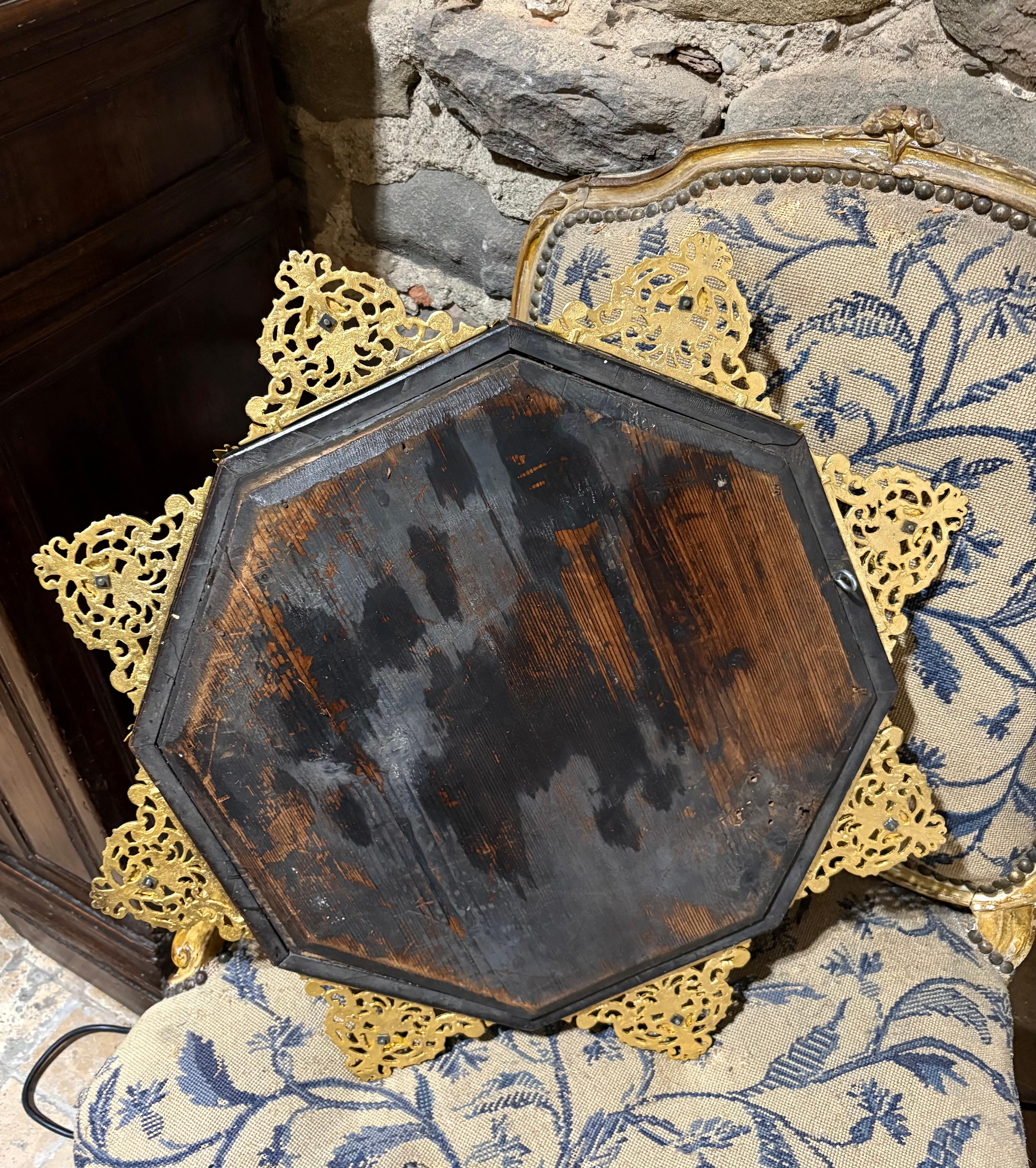 Grande Cornice con Specchio Rinascimento Fiorentino Legno Bronzo Dorato in vendita 5