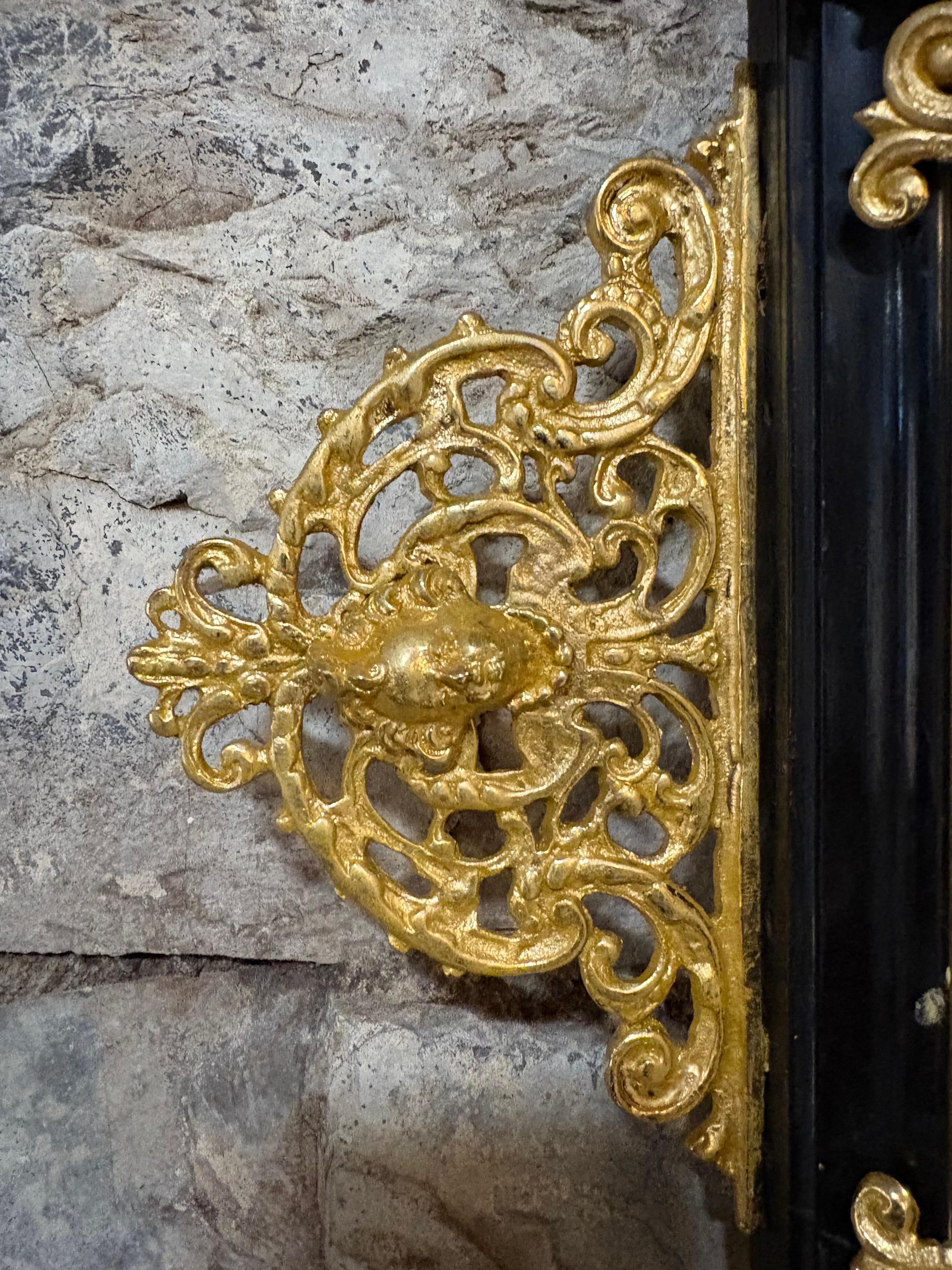 XIX secolo Grande Cornice con Specchio Rinascimento Fiorentino Legno Bronzo Dorato in vendita