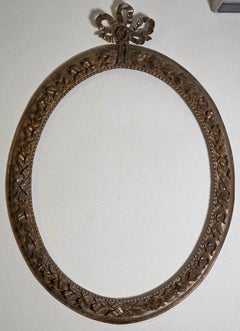 Großer ovaler Louis XV-XVI-Rahmen, geschnitzt, versilbert und mechanisiert, Emilian, Mitte