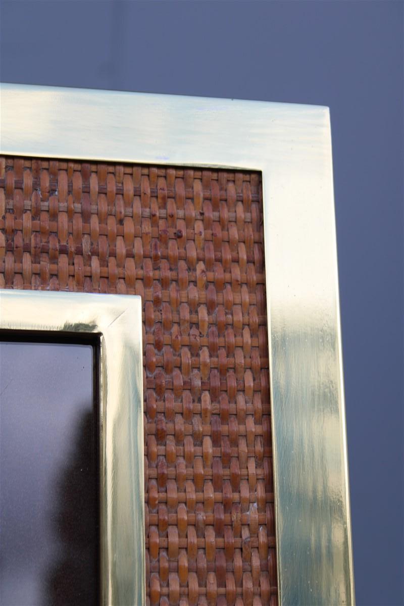 Grande Cornice Per Fotografia Tommaso Barbi in Ottone e Bambù Italia 1970 In condizioni buone in vendita a Palermo, Sicily