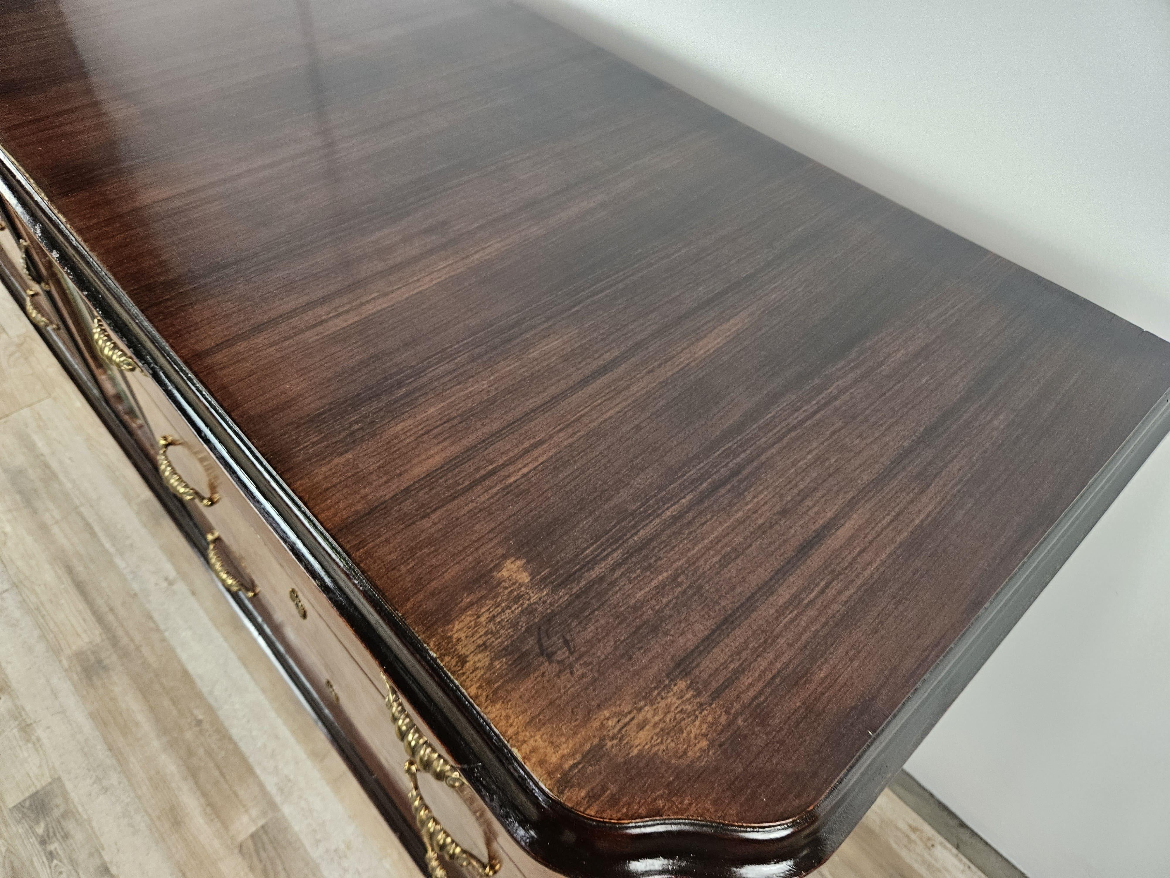 Large Art Deco sideboard in mahogany burl with maple inlays 20th century For Sale 1