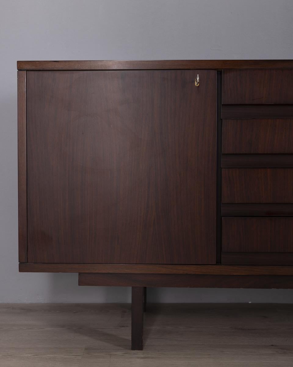 Mid-20th Century Large 1960s vintage wooden sideboard sideboard Italian design For Sale