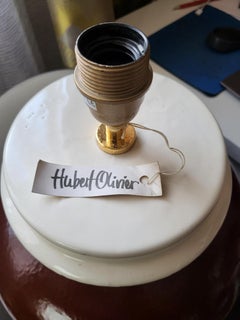 Grande de Lampe Hubert Olivier bicolore en céramique France 1980