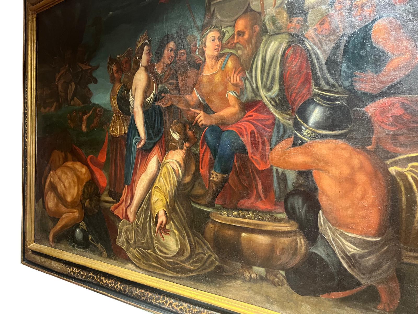 Large historical painting 18th century, Italian school In Good Condition For Sale In Cesena, FC