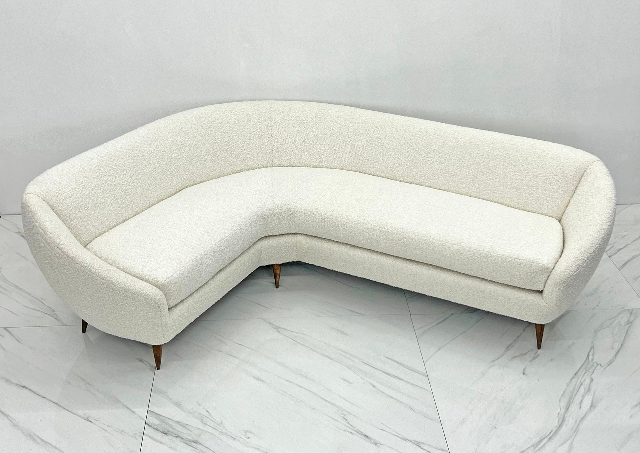 Canapé Boomerang Grande Divano Curvo, d'après Gio Ponti, vers 1950 en vente 3