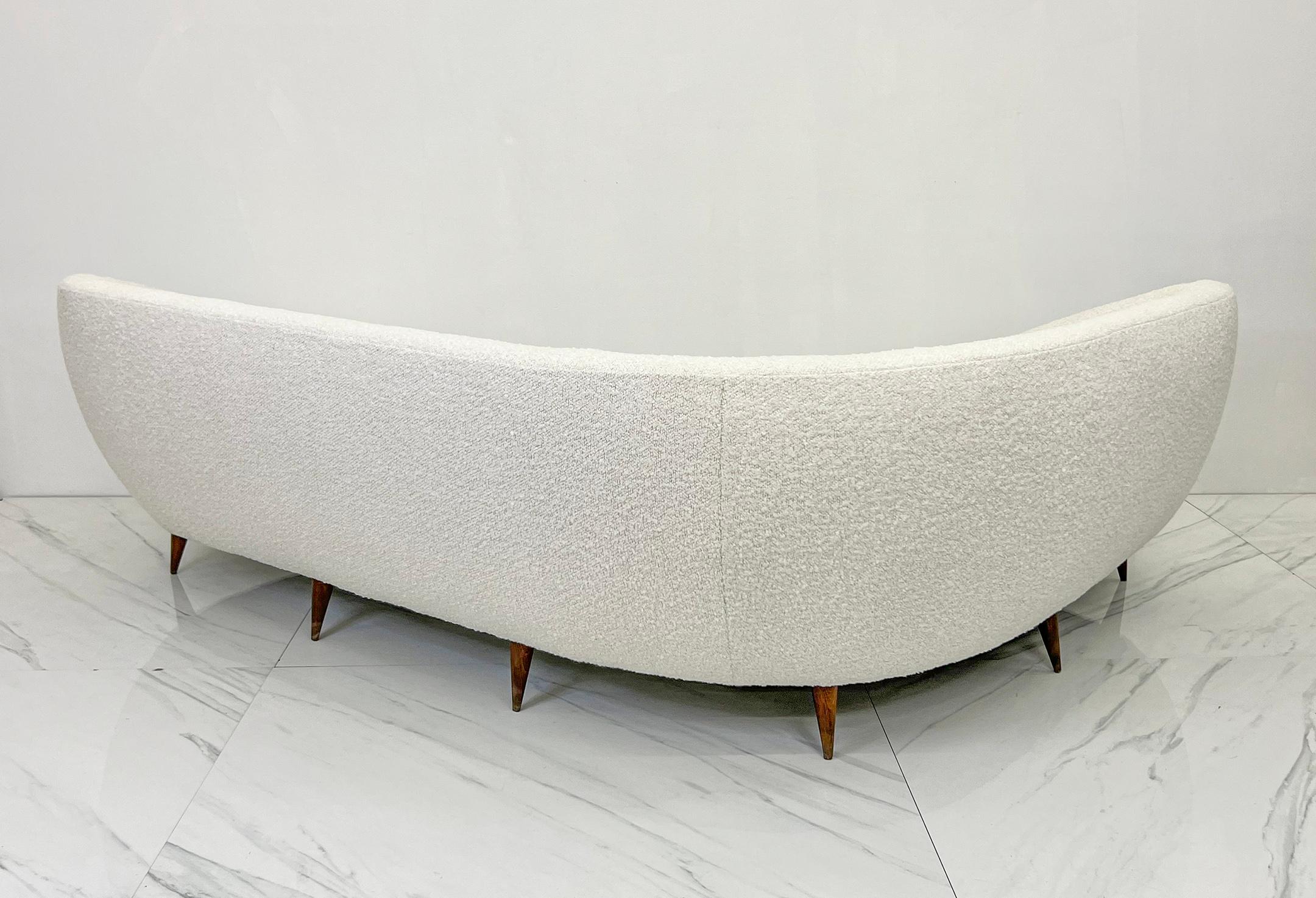 italien Canapé Boomerang Grande Divano Curvo, d'après Gio Ponti, vers 1950 en vente