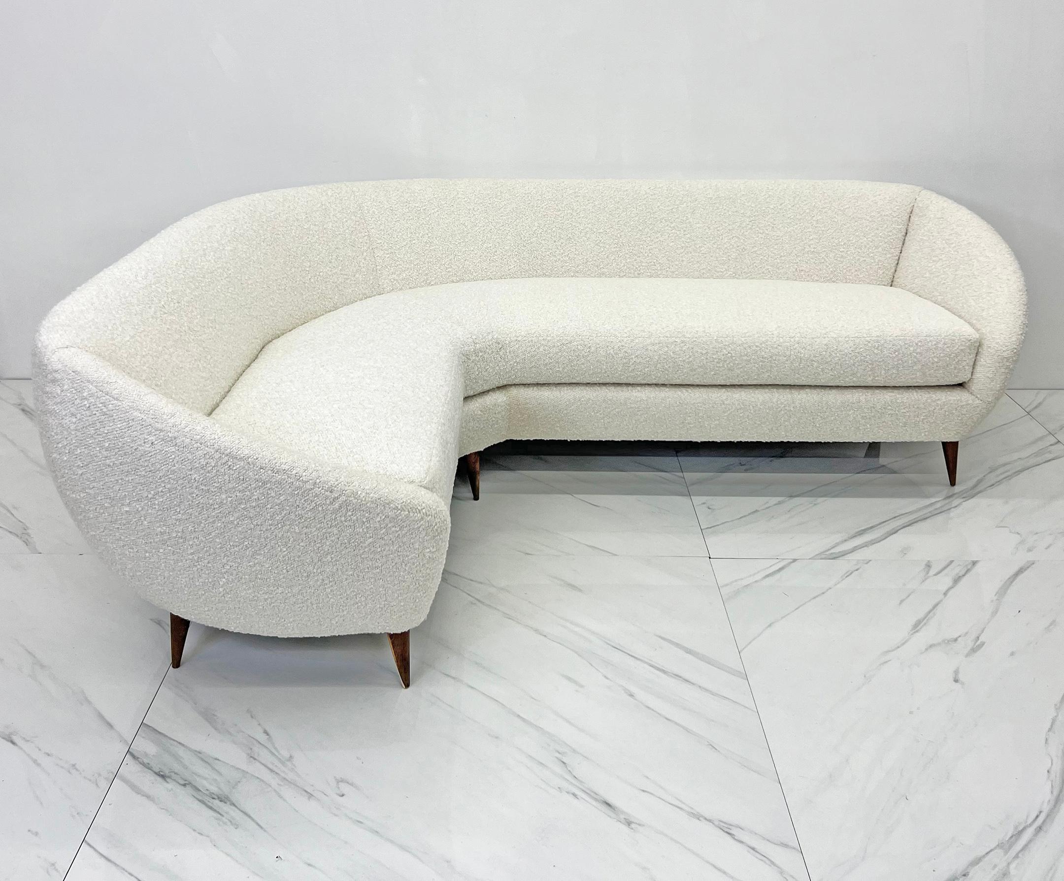 Canapé Boomerang Grande Divano Curvo, d'après Gio Ponti, vers 1950 en vente 1