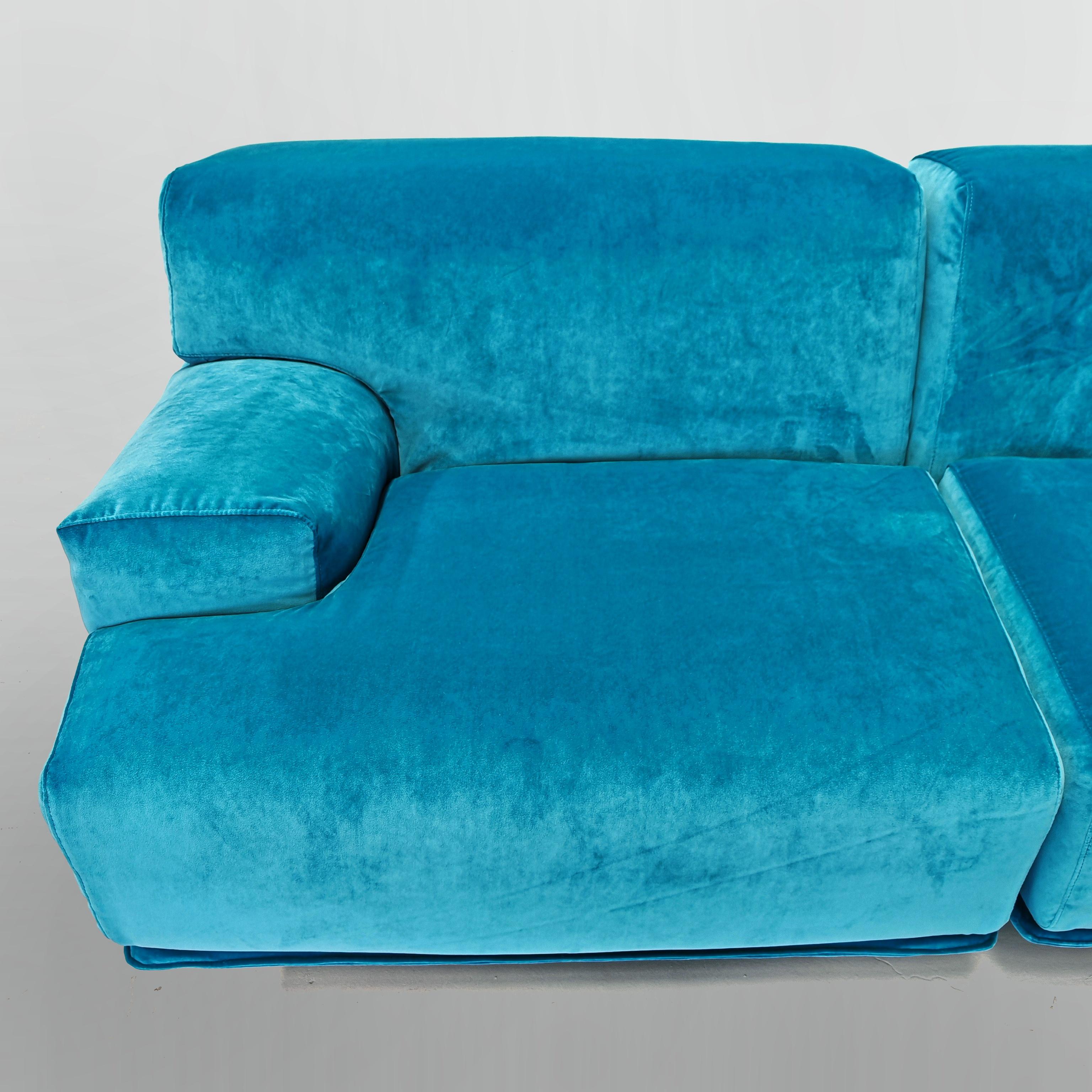Sofá modular grande azul  Cassina Fiandra - Magistretti 80s 10