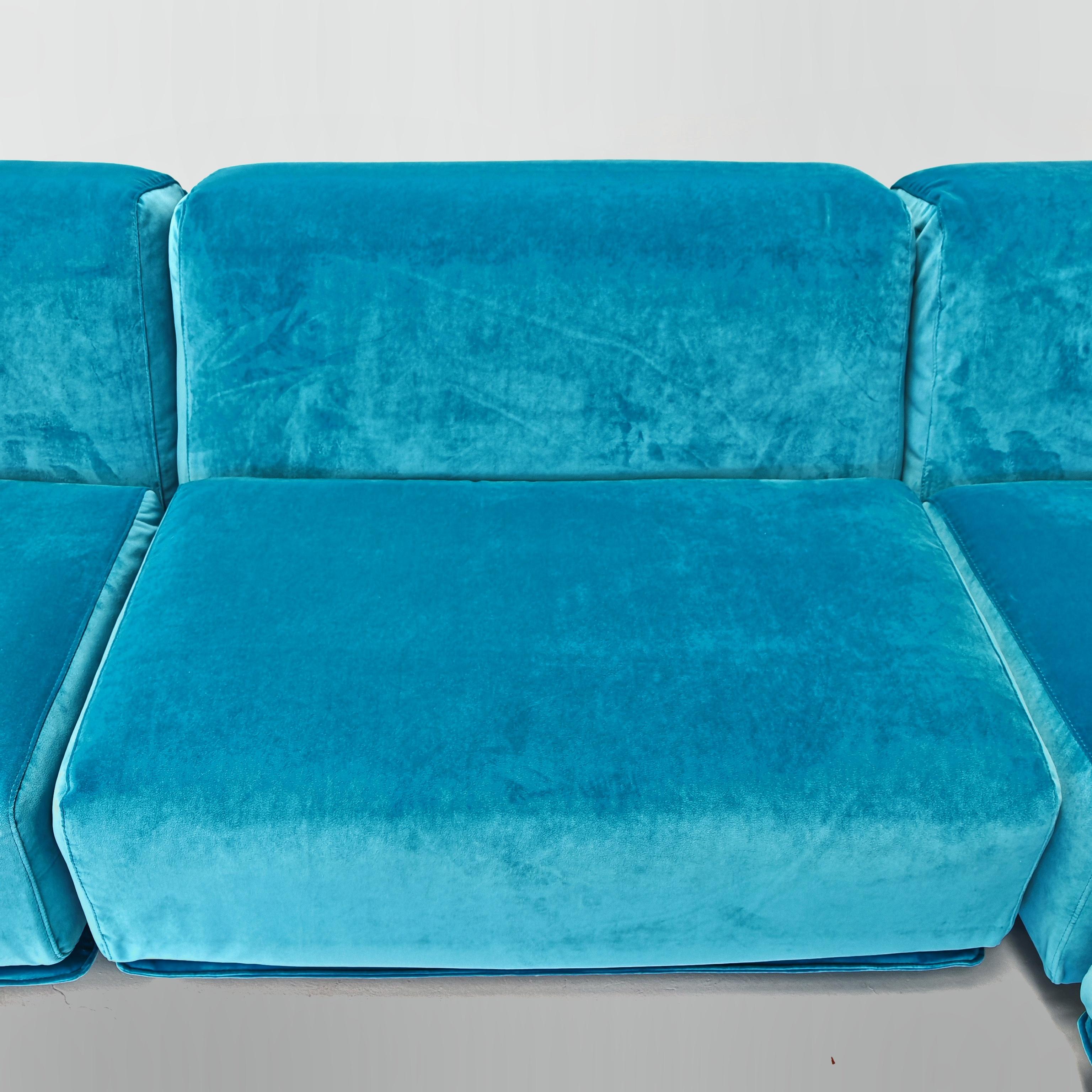 Sofá modular grande azul  Cassina Fiandra - Magistretti 80s 11
