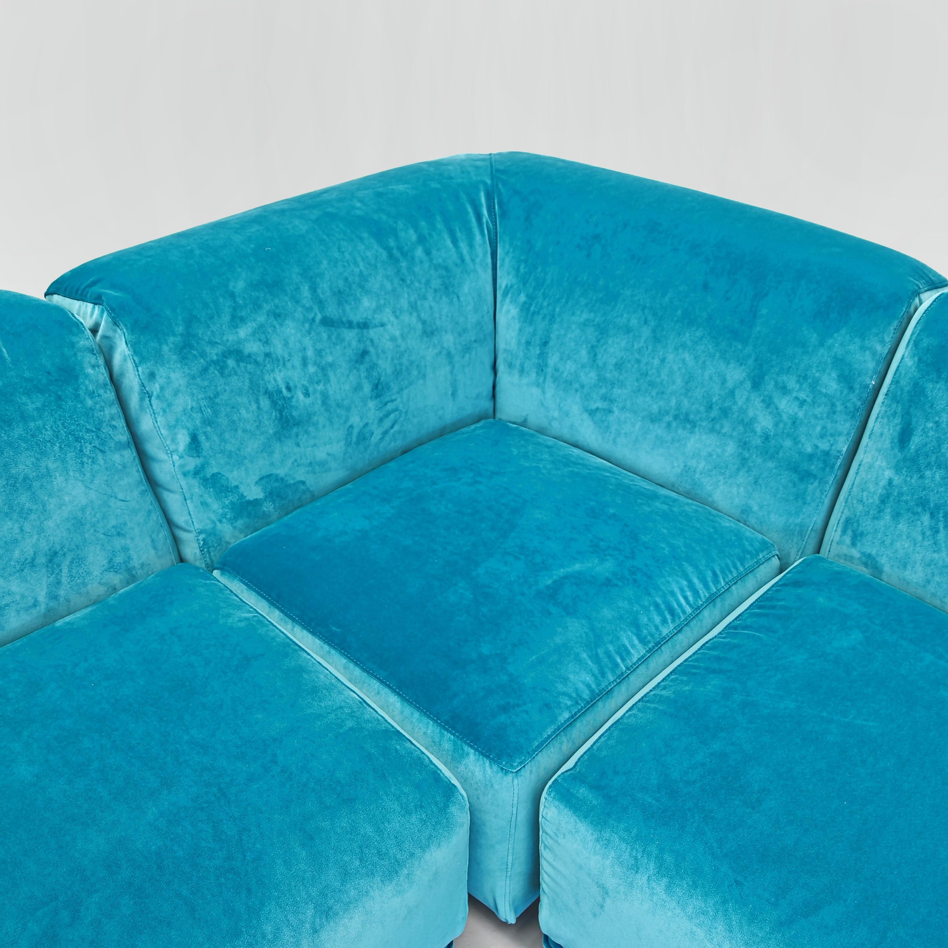 Sofá modular grande azul  Cassina Fiandra - Magistretti 80s 12