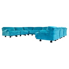 Large Blue Modular Sofa  Cassina Fiandra - Magistretti 80s