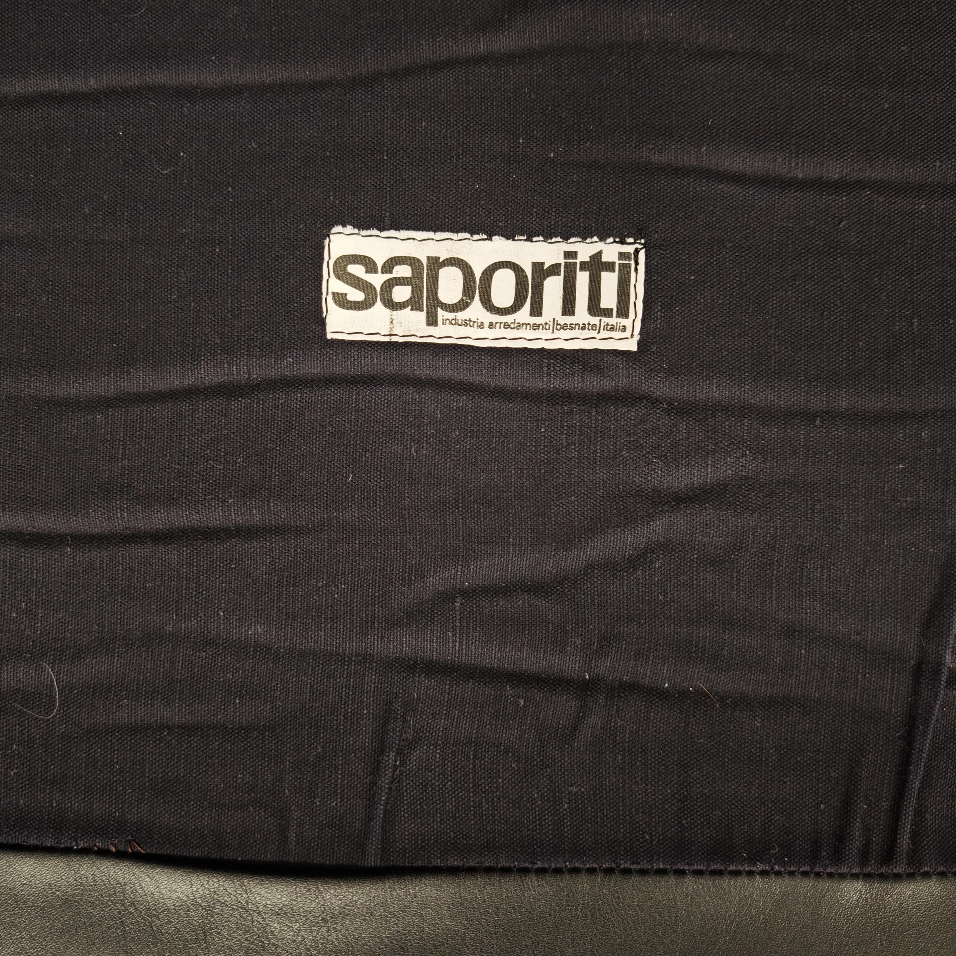 Grand canapé modulable en cuir noir 'Confidential' A.Roselli  pour Saporiti 70s en vente 4