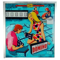 Vintage "Grande Domino" Pinball Board Design Ed Krynsky for Gottlieb's, 1968