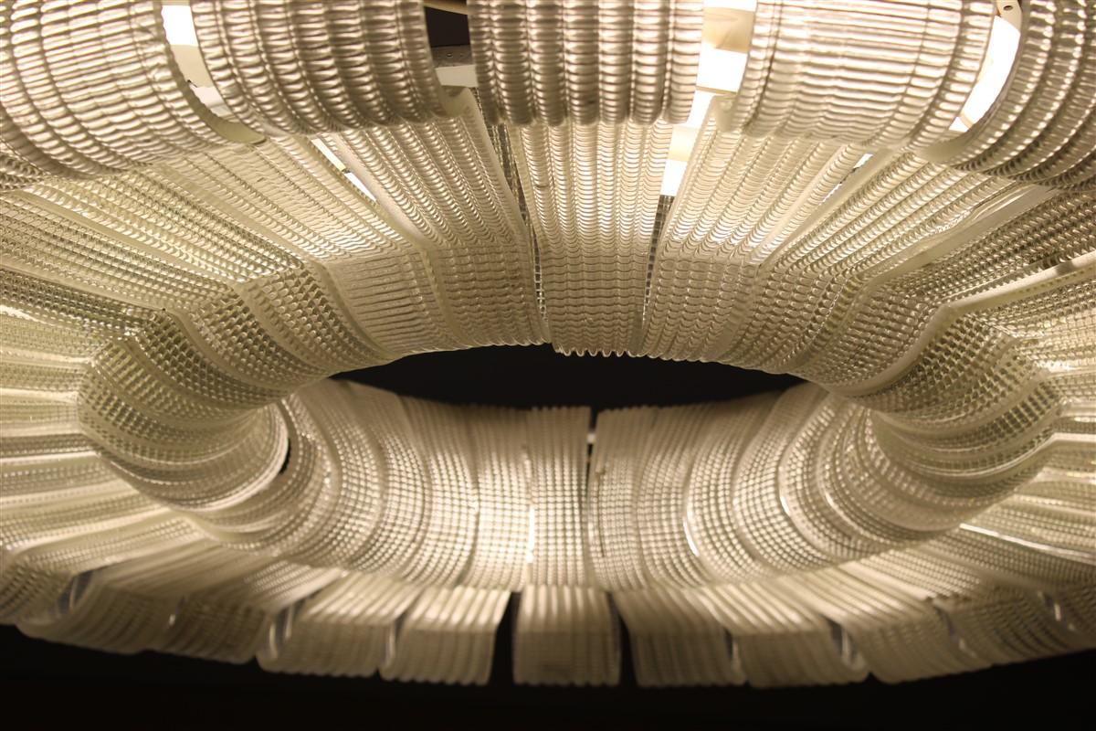 Grande e raro Lampadario in Murano Venini Carlo Scarpa 1930 Donut Made in Italy in vendita 8