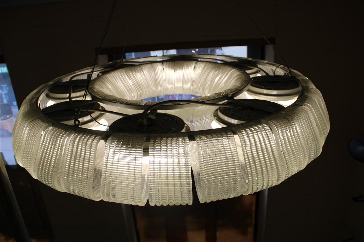 Grande e raro Lampadario in Murano Venini Carlo Scarpa 1930 Donut Made in Italy In condizioni buone in vendita a Palermo, Sicily