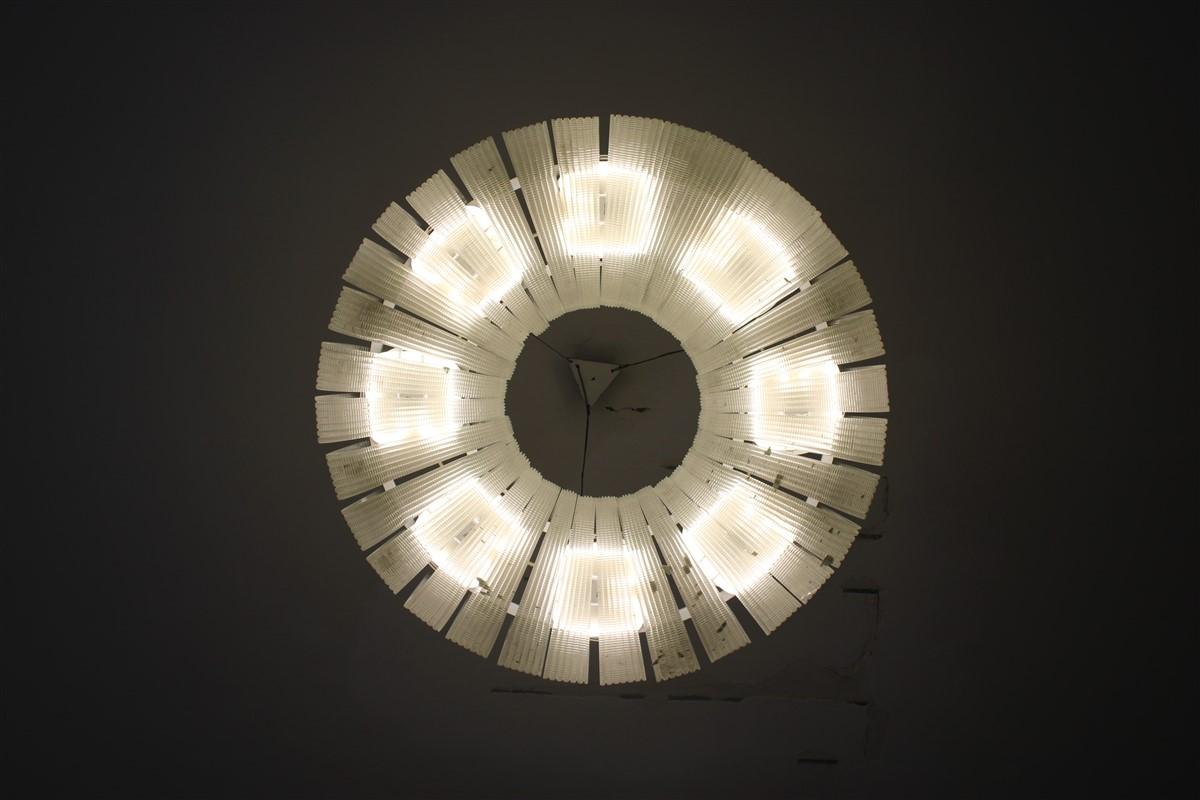 Grande e raro Lampadario in Murano Venini Carlo Scarpa 1930 Donut Made in Italy in vendita 1