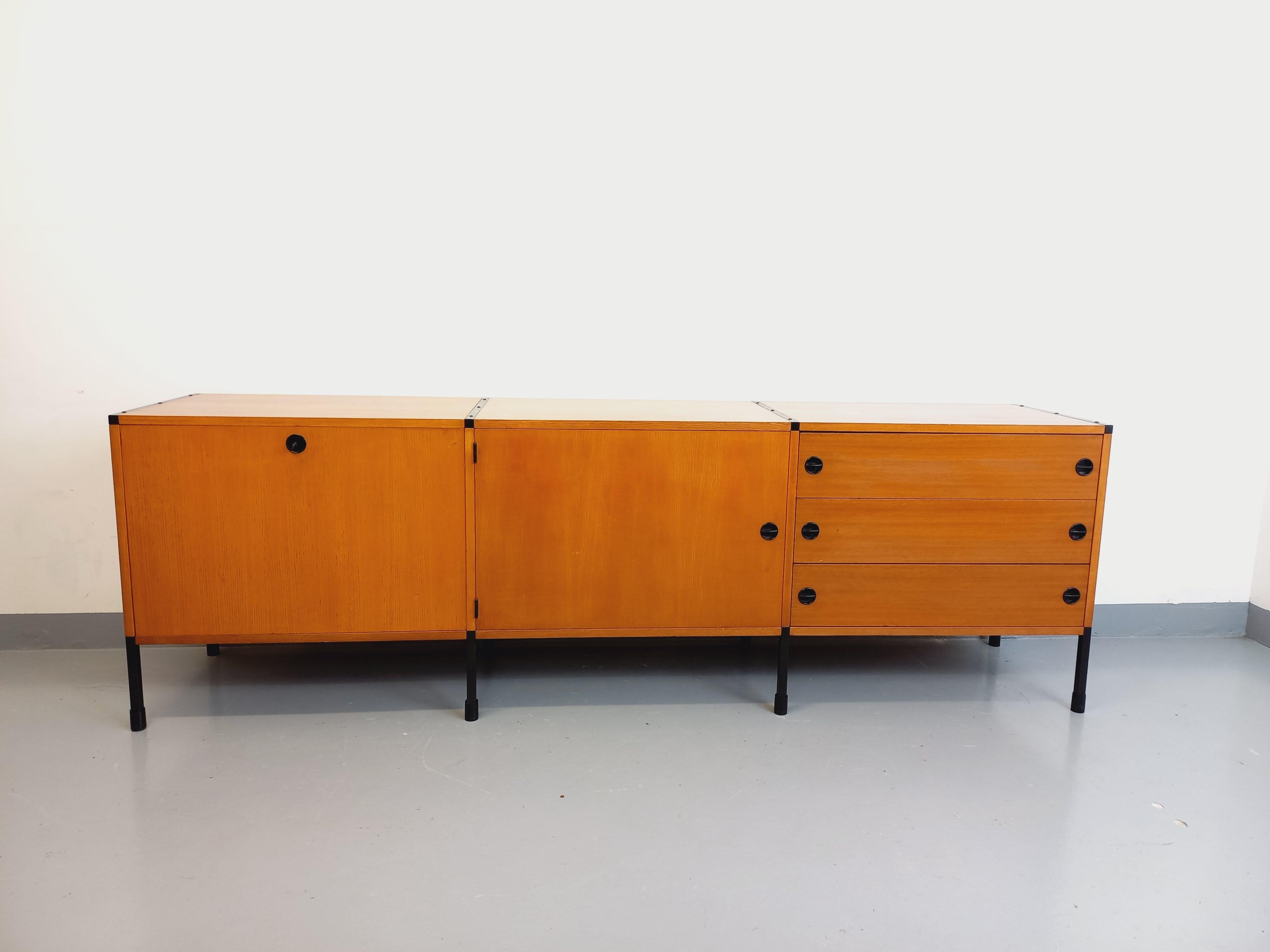 Grande enfilade basse moderniste vintage ARP Minvielle Guariche Mortier Motte im Angebot 3