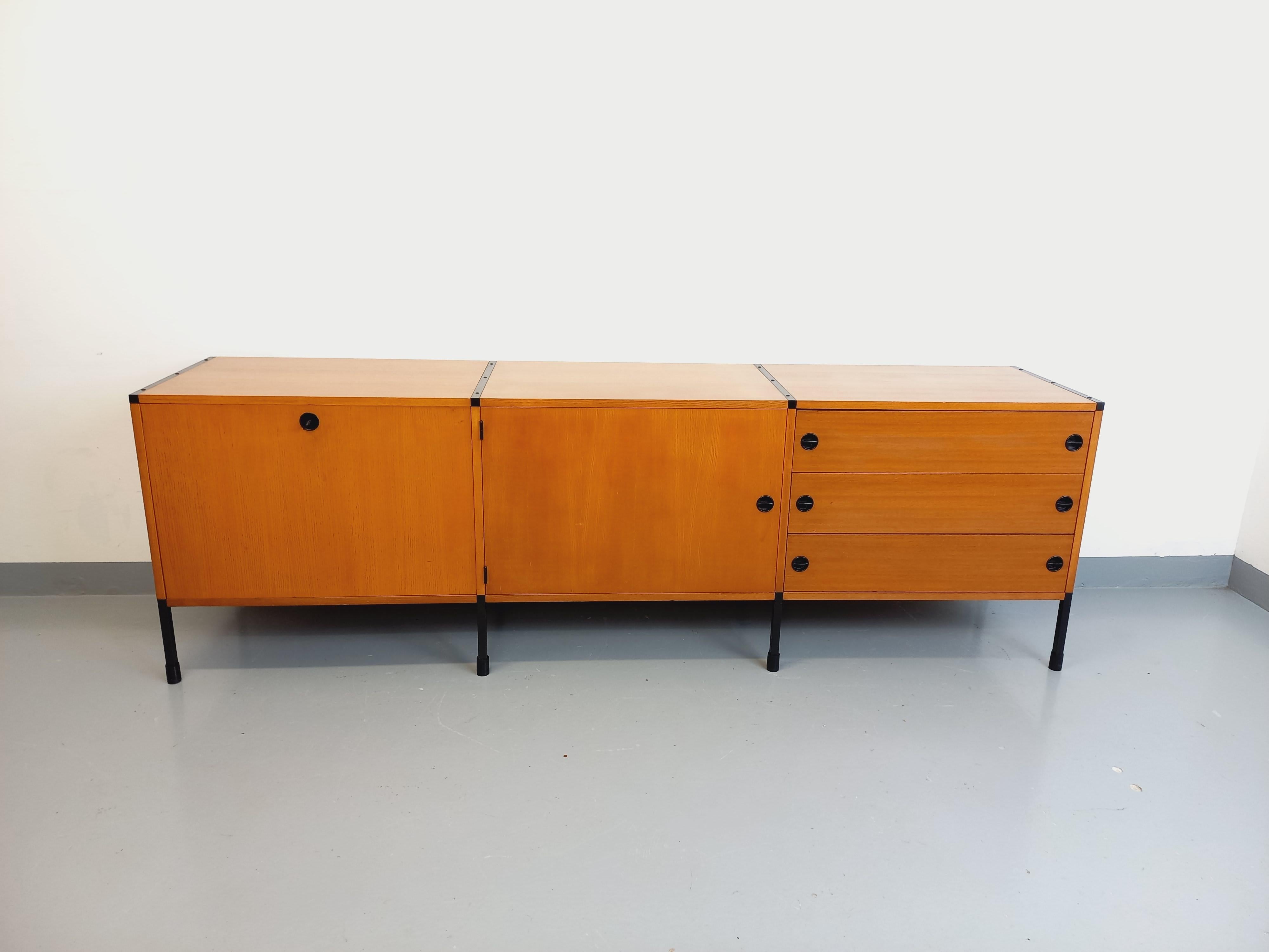 Grande enfilade basse moderniste vintage ARP Minvielle Guariche Mortier Motte im Angebot 6