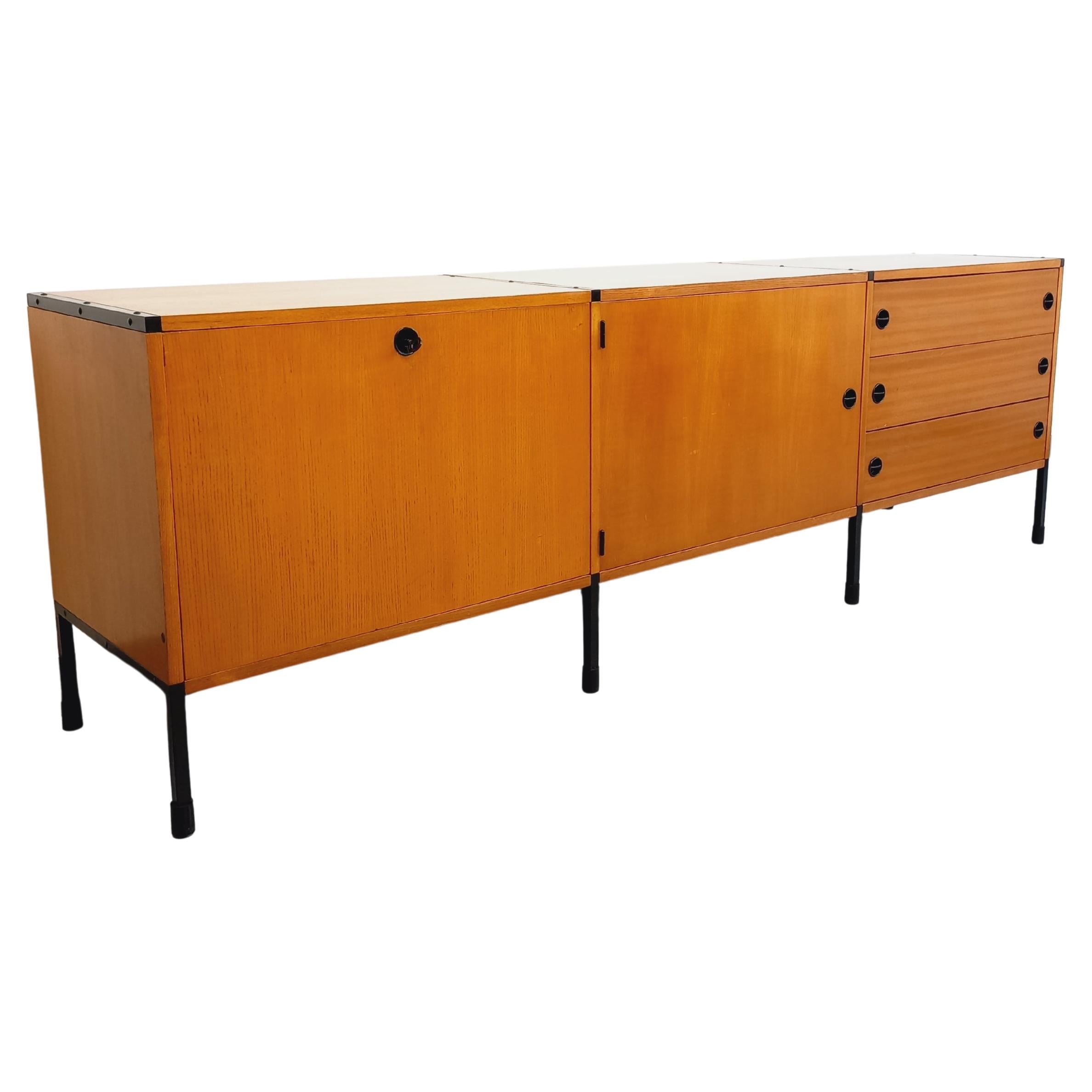 Grande enfilade basse moderniste vintage ARP Minvielle Guariche Mortier Motte im Angebot