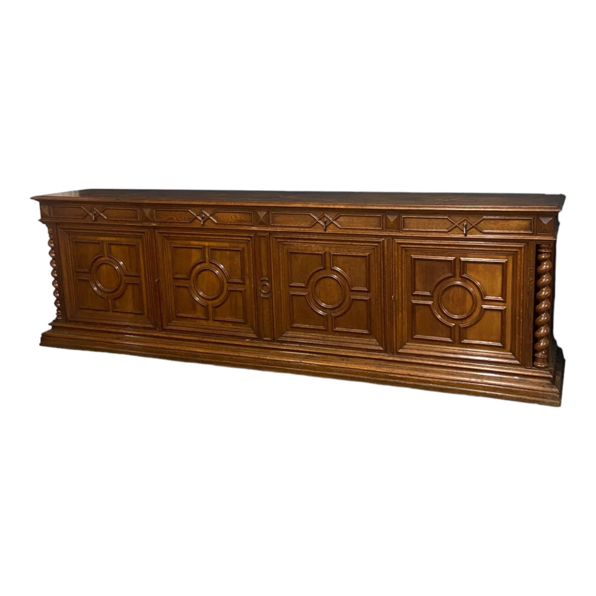 Coming from France. Immerse yourself in the opulence and charm of the Louis XIII style with this imposing sideboard, a majestic piece that evokes the elegance and refinement of the era.

Featuring strong lines and an imposing silhouette, this