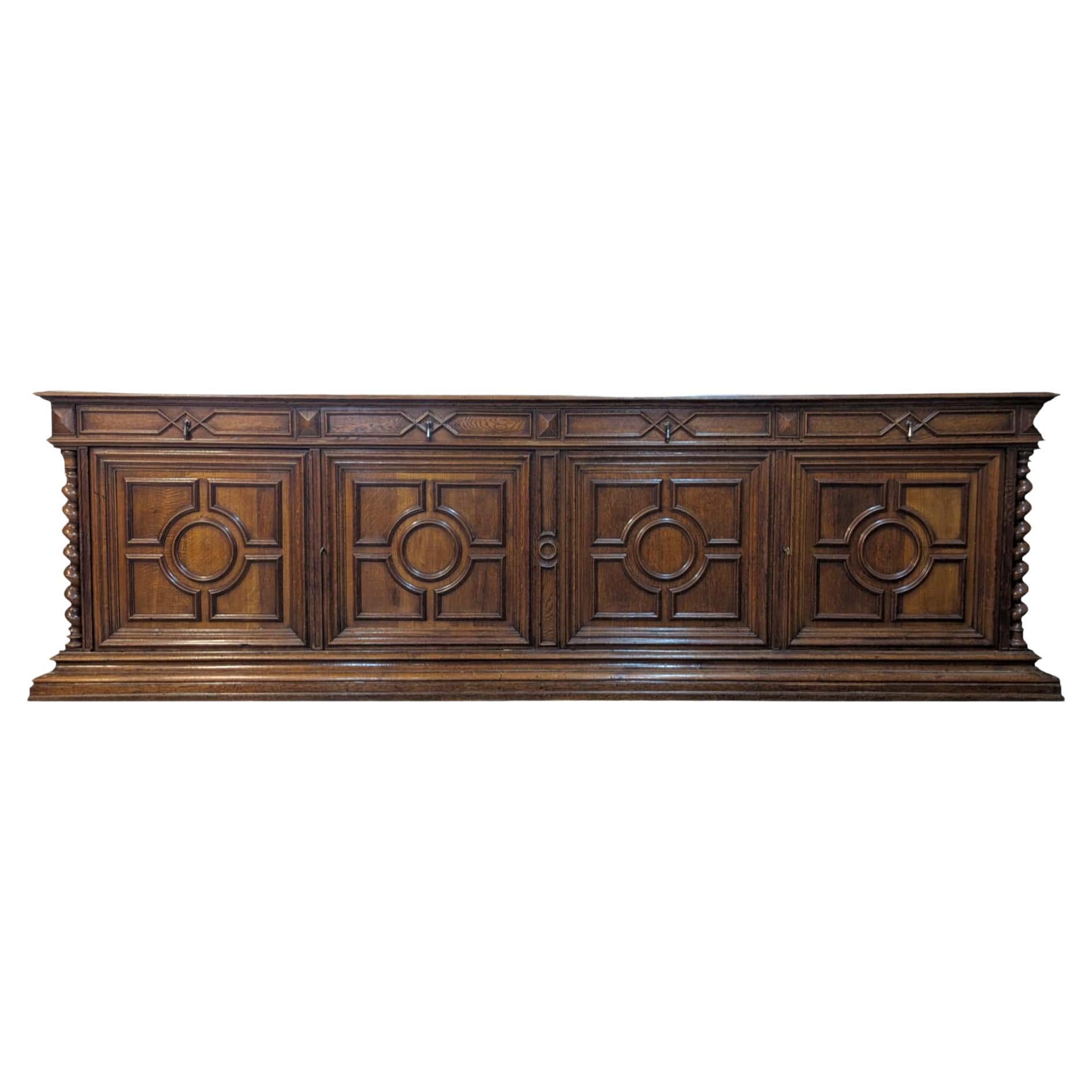 French 20th Century Louis XIII Style Oak Sideboard  For Sale