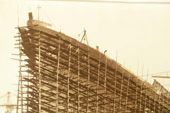 Large photo of the TRansatlantico REX under construction Ansaldo Shipyards April 1931