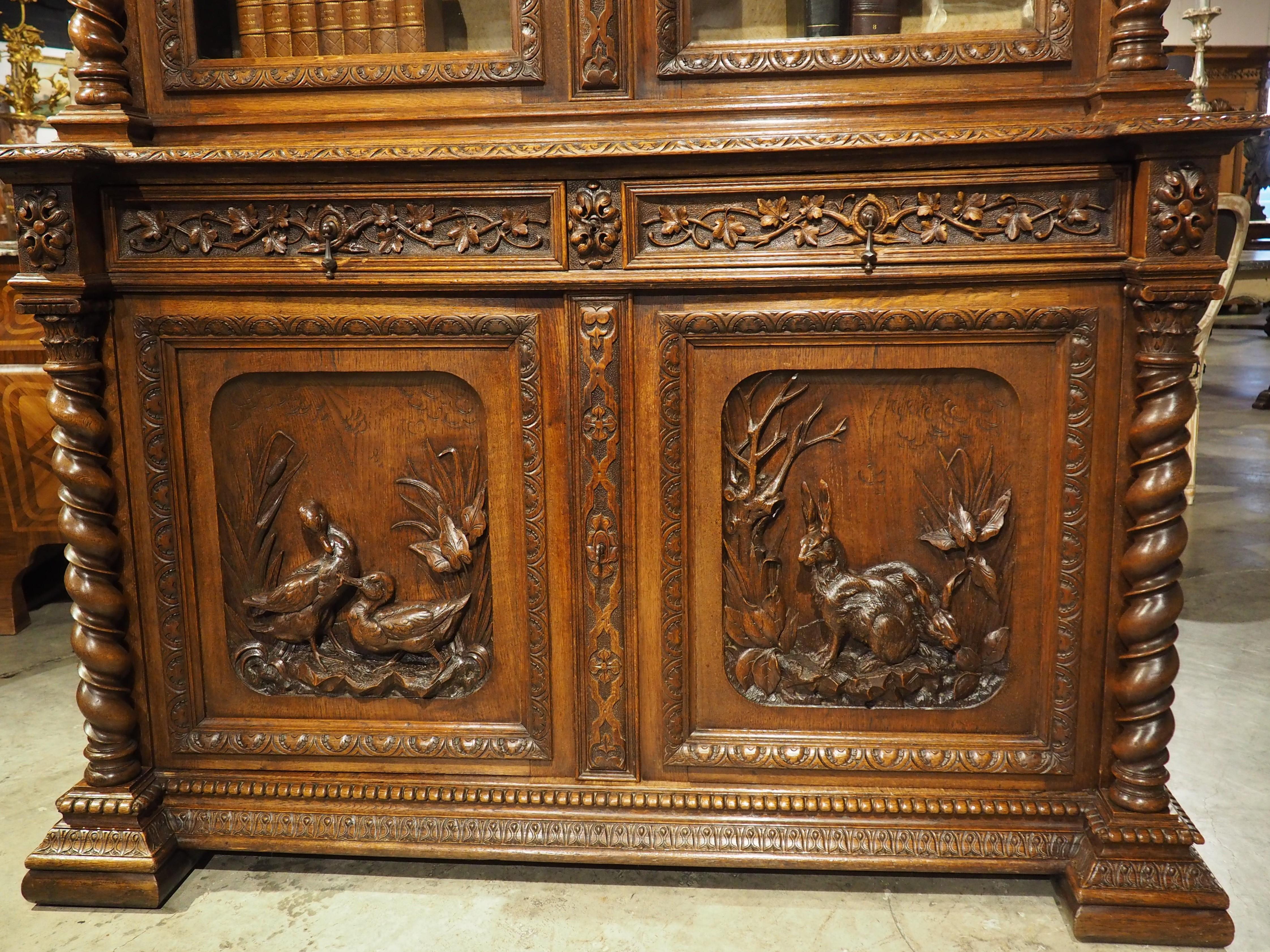 Louis XIII Grande French Oak Hunt Buffet De Chasse Cabinet, circa 1880