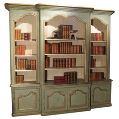 Retro Grande French Regence Style Painted Bibliotheque from Toulouse