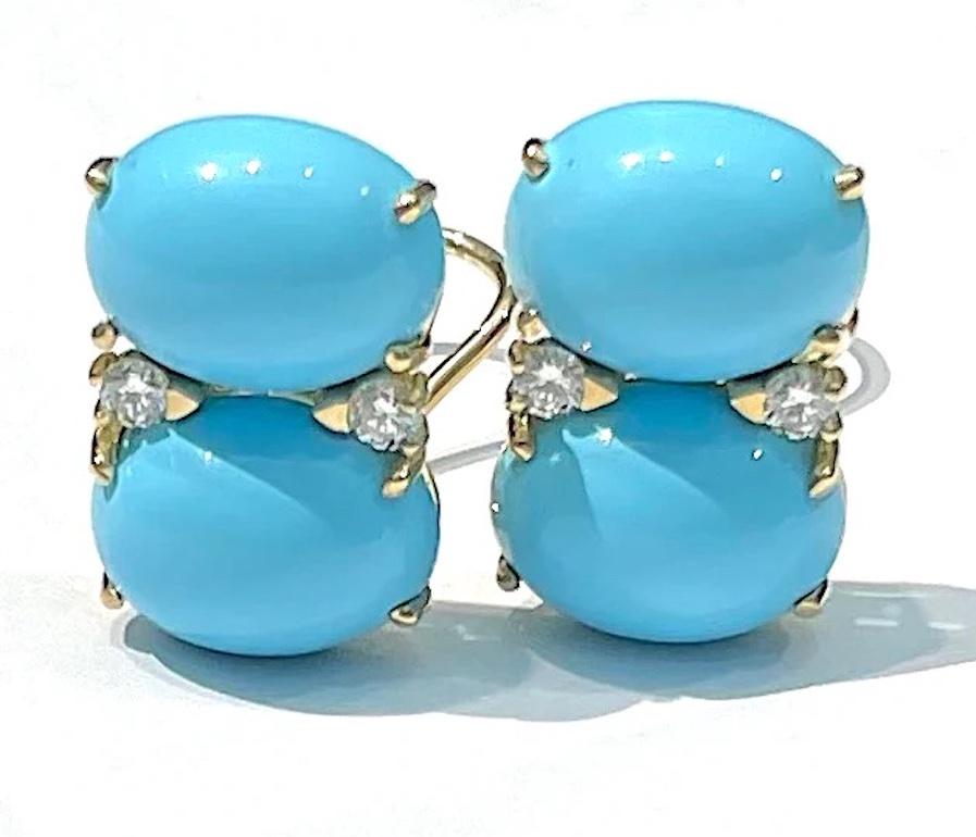 Pendientes GOMAS GRANDES Con Amatista y Topacio Azul y Diamantes en Nuevo estado para la venta en New York, NY