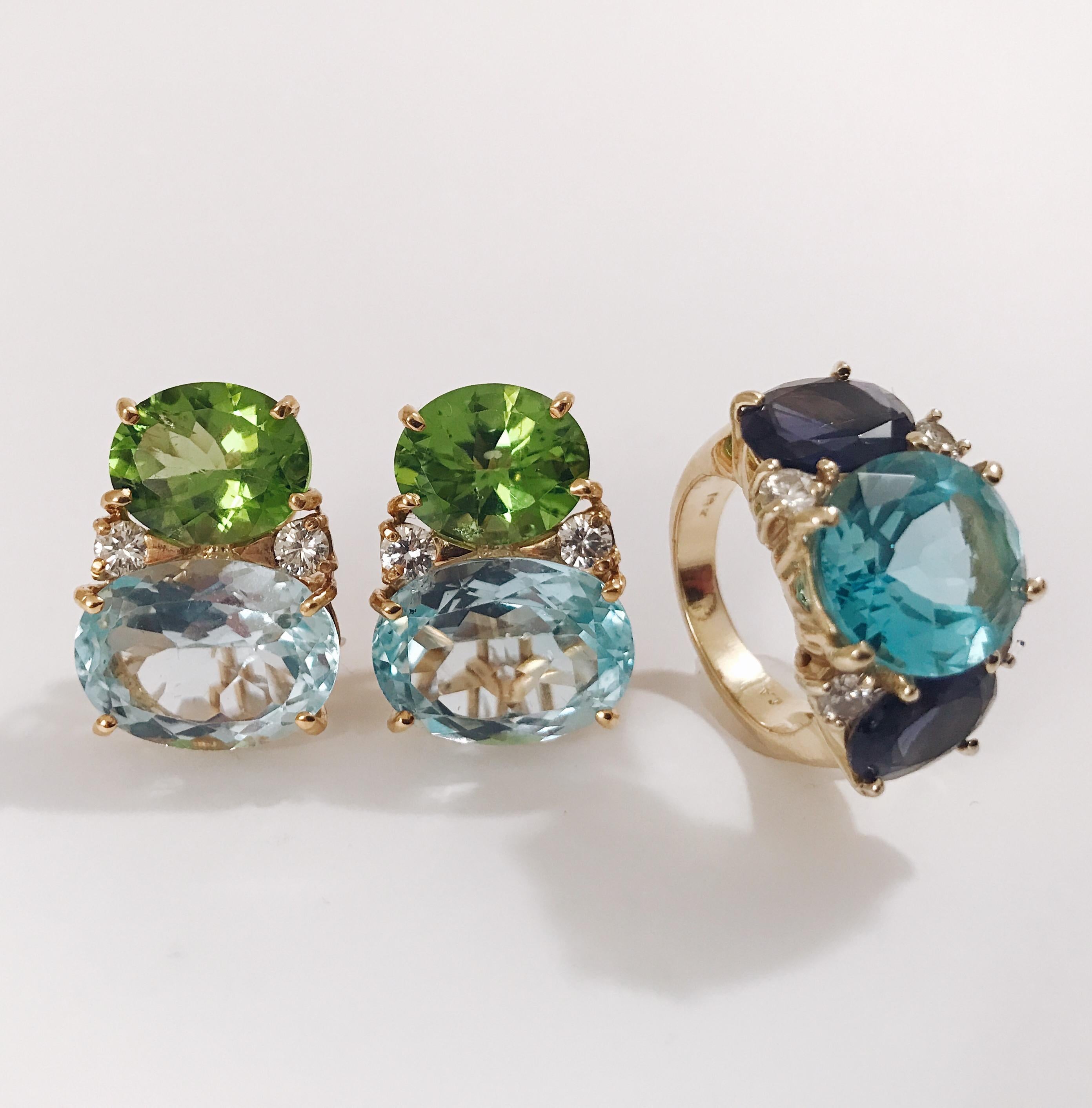 Grande Gum-Tropfenohrringe mit Türkis im Cabochon-Schliff und Diamanten im Angebot 14