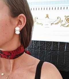 Grande GUM DROP™ Earrings with Pink Topaz and Cabochon Garnet and Diamonds